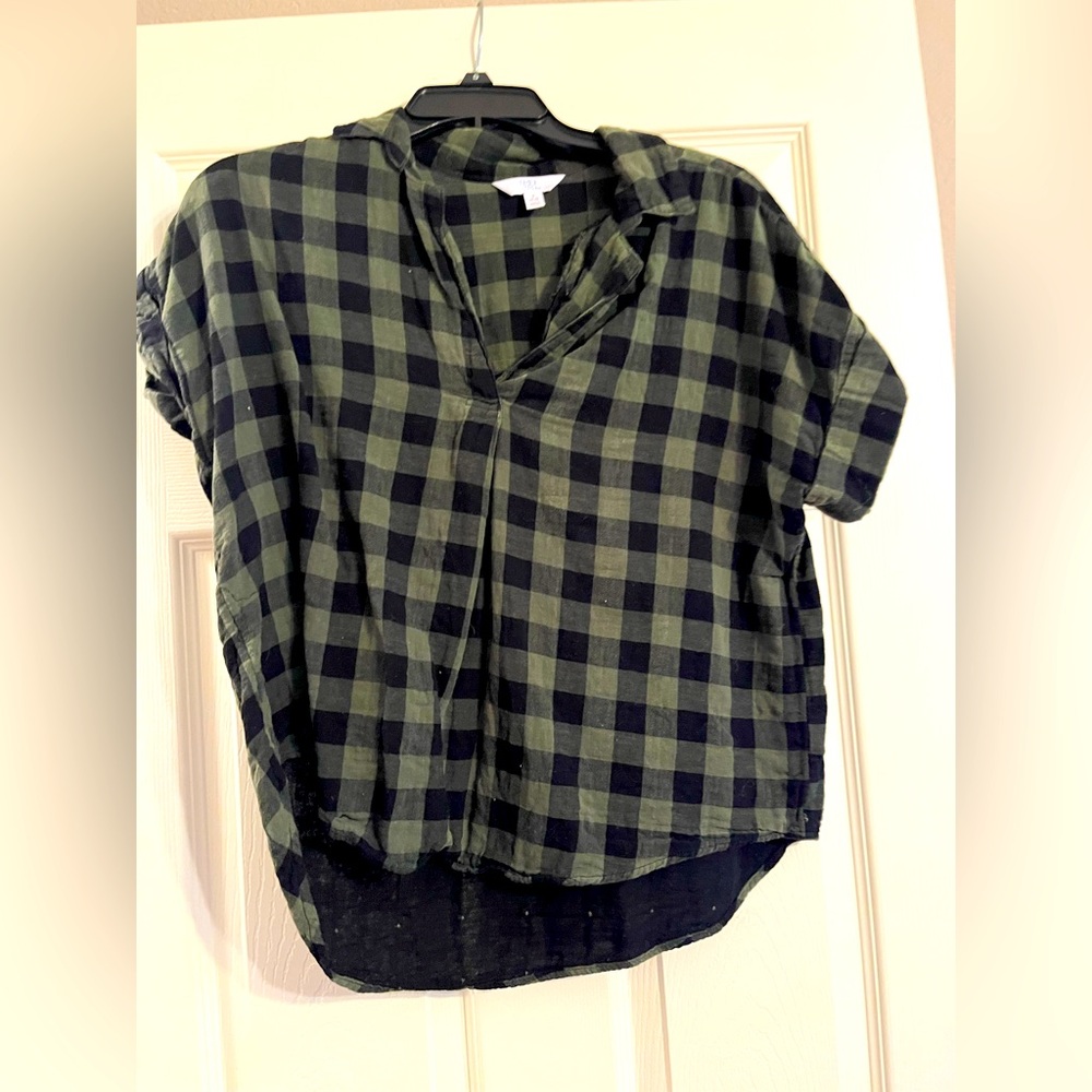 Green and Black Checkered Shirt
